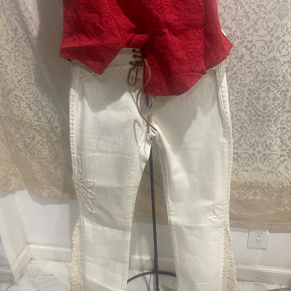 Parasuco Vintage Hand Stitched Embellished Denim Sz 27 - Picture 6 of 14